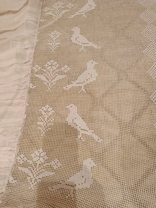 Colcha ganchillo vintage pájaros hecha a mano