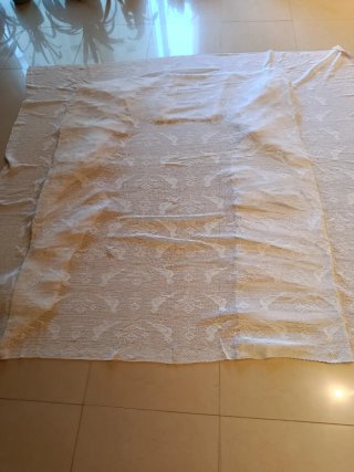 Colcha ganchillo vintage pájaros hecha a mano