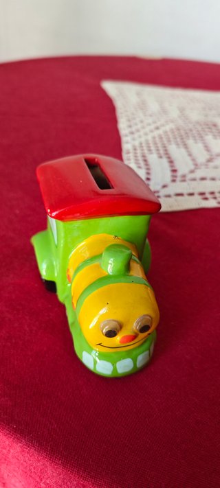Salvadanaio Trenino Ceramica Vintage