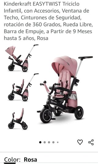 Triciclo Kinderkraft EASYTWIST Rosa