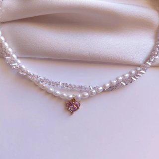 Chocker di perle, cristalli e cuore di zircone ✨️
