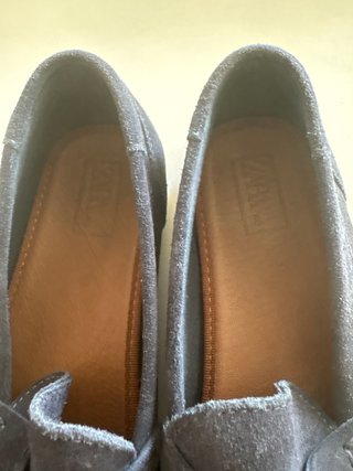 Mocasines Zara Ante Azul Talla 40