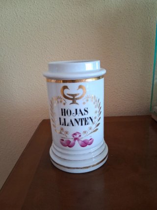 Tarro Farmacia Antiguo Hojas Llantén