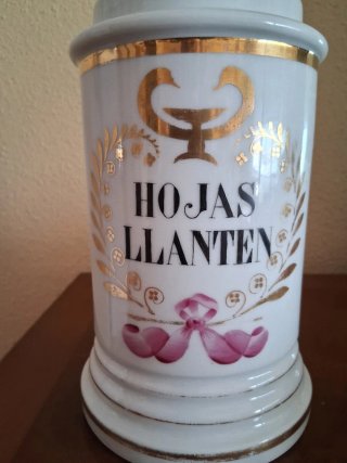 Tarro Farmacia Antiguo Hojas Llantén