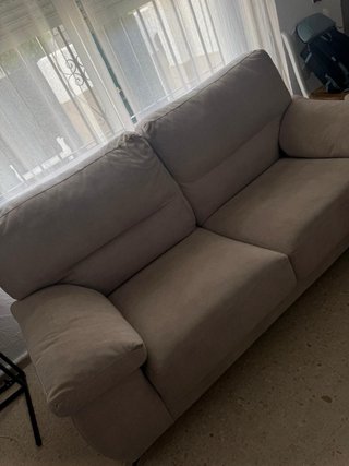 Sofá 3 plazas beige tela