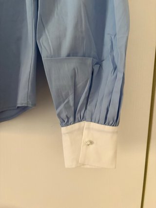 Camicetta Motivi azzurra con colletto bianco