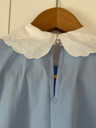 Camicetta Motivi azzurra con colletto bianco