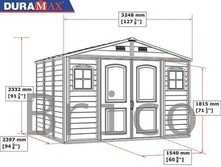 Caseta PVC Woodside 239x324x233 cm - Duramax