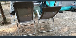 2 Sillas Plegables Camping Tela y Metal
