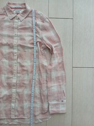 Camicia a quadri Tommy Hilfiger rosa e bianca - XS