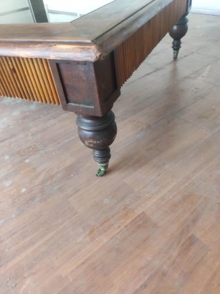 Mesa de centro antigua madera maciza y cristal