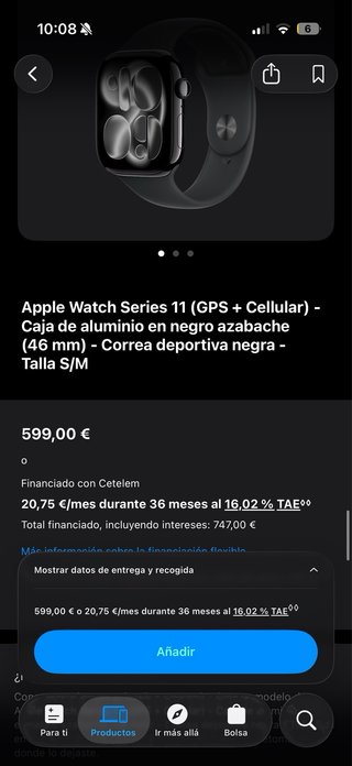 Apple Watch Series 11 46” GPS + CELL Aluminio