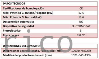 Plancha Gas Acero Rectificado Serie 100 - PLC10100RT
