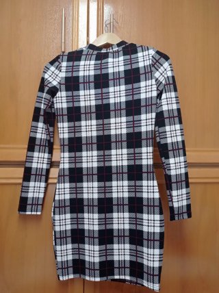 Vestido de cuadros manga larga