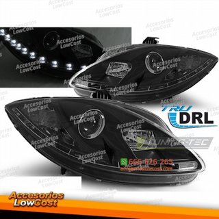 FAROS TRUE DRL NEGROS aptos para SEAT LEON ALTEA
