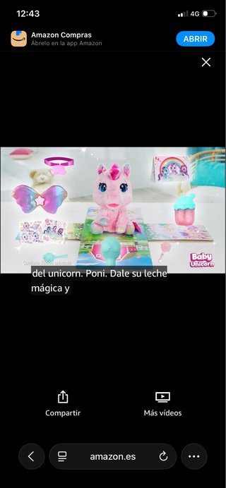 Peluche pony/unicornio interactivo con accesorios