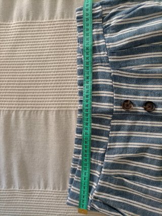 Pantaloni donna a righe blu e bianche