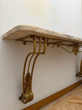 Consola Mármol y Hierro Forjado