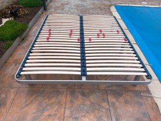 Somier 150cm lamas madera regulables en zona lumba