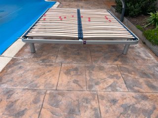 Somier 150cm lamas madera regulables en zona lumba