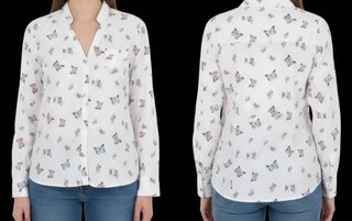 Camiseta blanca con estampado de mariposas