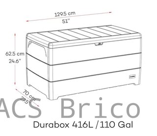 Baúl Arcón PVC 416 L Marrón - 70x129x62 cm - Duramax