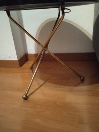 Mesa auxiliar vintage metal/madera lacada