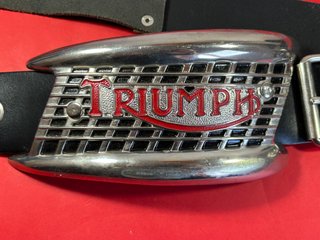 Cinturón Cuero Triumph Motorcycles Hebilla Plata