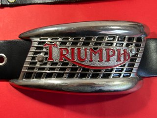 Cinturón Cuero Triumph Motorcycles Hebilla Plata