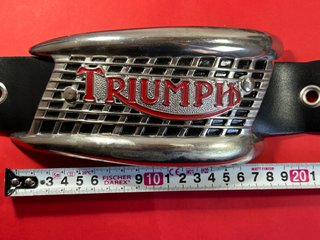 Cinturón Cuero Triumph Motorcycles Hebilla Plata
