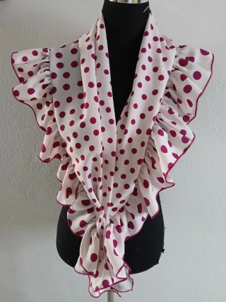 Mantoncillo Flamenco Lunares Rosa y Blanco