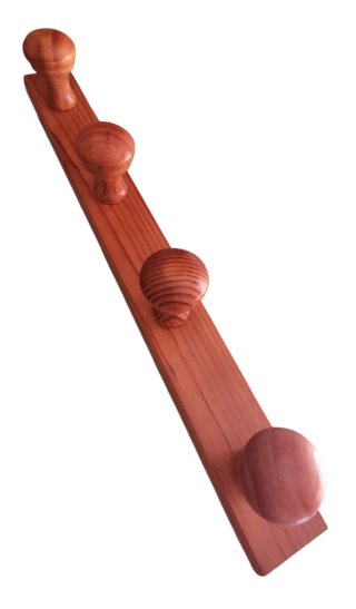 Perchero de madera con 4 pomos