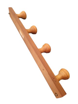 Perchero de madera con 4 pomos