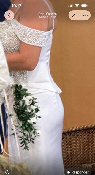 Vestido Novia Pedrería Talla 38