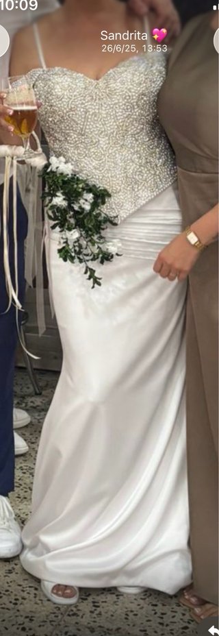 Vestido Novia Pedrería Talla 38