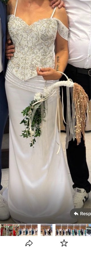 Vestido Novia Pedrería Talla 38