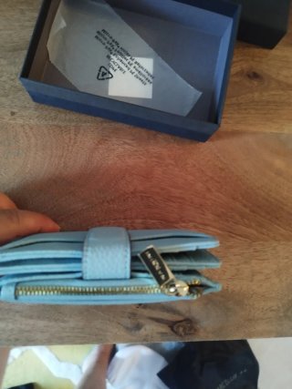 Portafoglio Nannini vera pelle azzurro