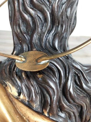 Talla Virgen Yeso Halo Dorado