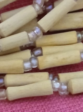 Collana etnica multifilo legno e perline
