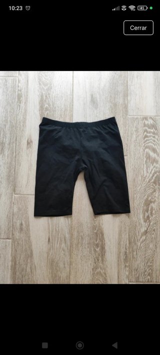 Leggings cortos negros talla 14 años
