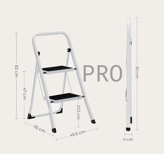 Escalera de tijera con 2 peldaños
