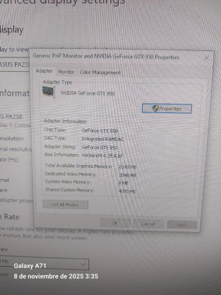Tarjeta Gráfica Gigabyte GTX950 2 GB