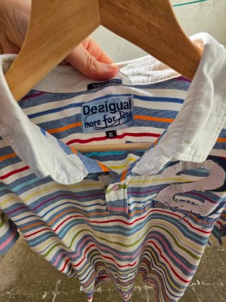 Polo Desigual Rayas Colores Talla XL