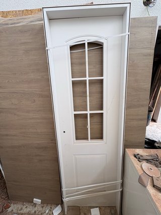 Puerta lacada blanca sin cristal 62,5 derecha