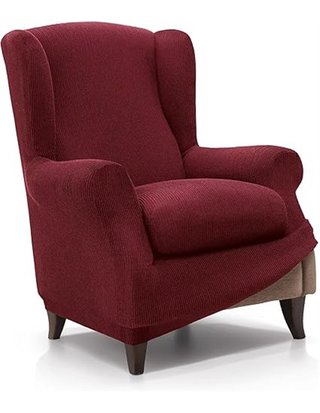 Funda de Sillón Orejero Elástica de 70 a 100cm | Modelo Reale | Burdeos | Funda Ajustable Sillón Orejero Universal | Protector d