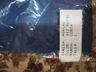 Camisa Monlau Azul Talla L Manga Corta