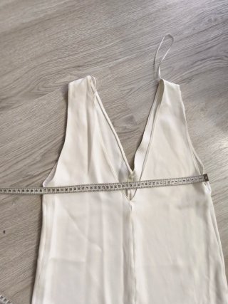 Vestido Zara blanco largo con abertura