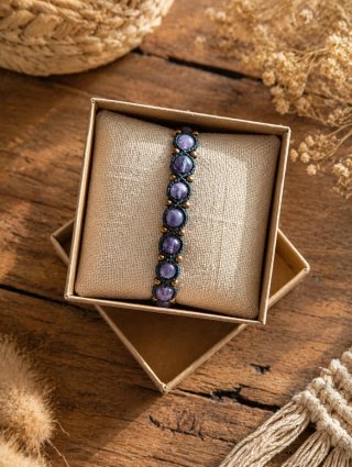 Pulsera Amatista Macramé