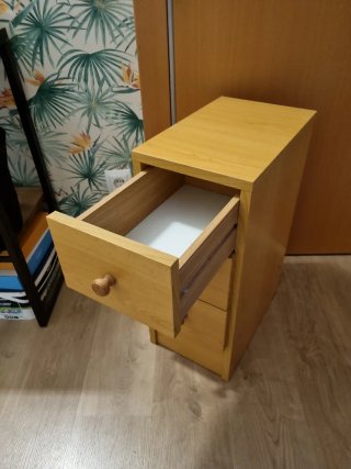 Cajonera auxiliar de madera para escritorio