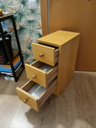Cajonera auxiliar de madera para escritorio